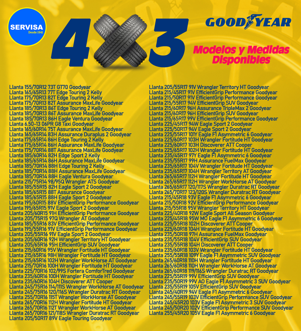 4X3 SERVISA GOODYEAR