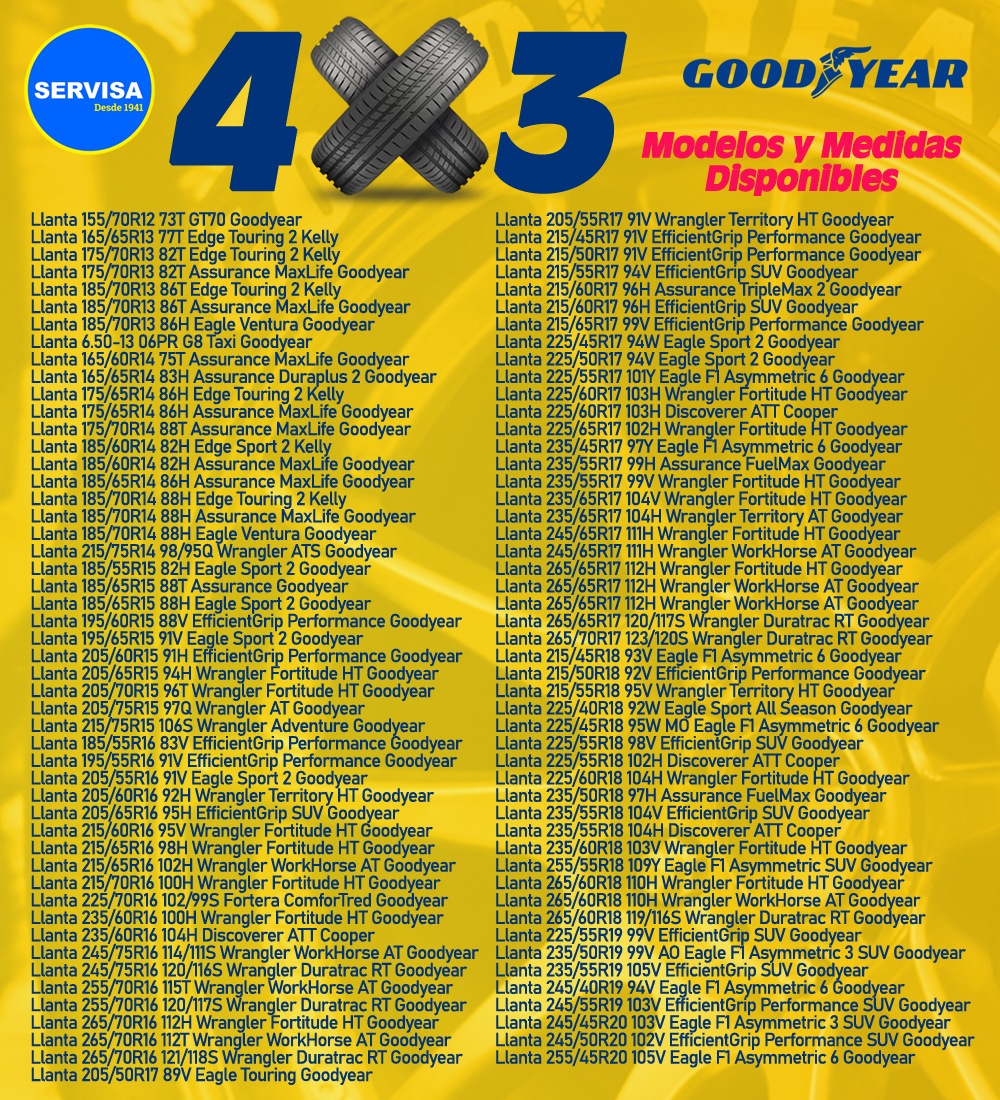 4X3 SERVISA GOODYEAR